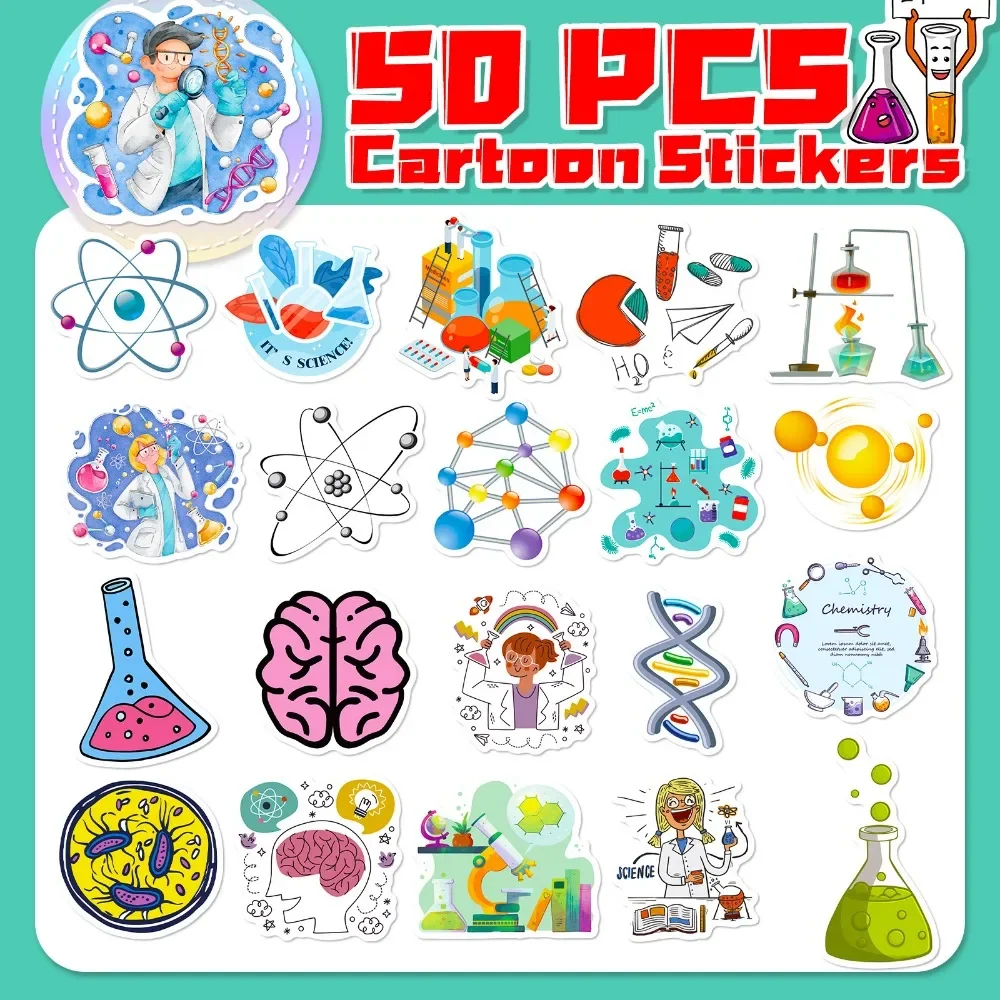 50PCS Cartoon Science Lab Stic - Kids Toys Vintage ulasan dan harga