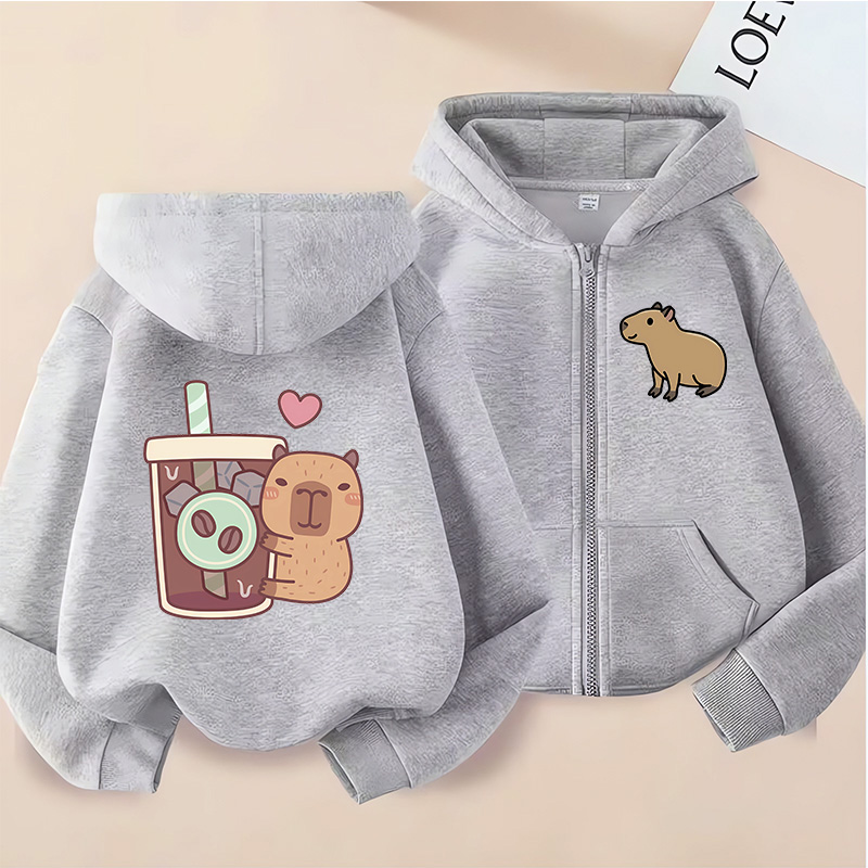 Zip Up Hoodie Kawaii Kids Capy - Kids Zip Toys ulasan dan harga