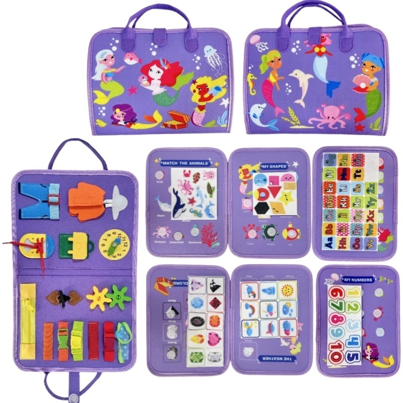 Mermaid Felt Quiet Busy Board  - Kids Zip Toys ulasan dan harga