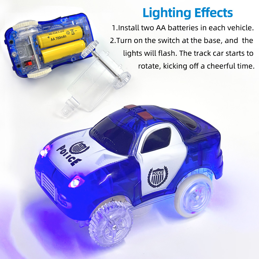 Magic Glowing Race Cars, Polic - Kids Toys Jeep ulasan dan harga