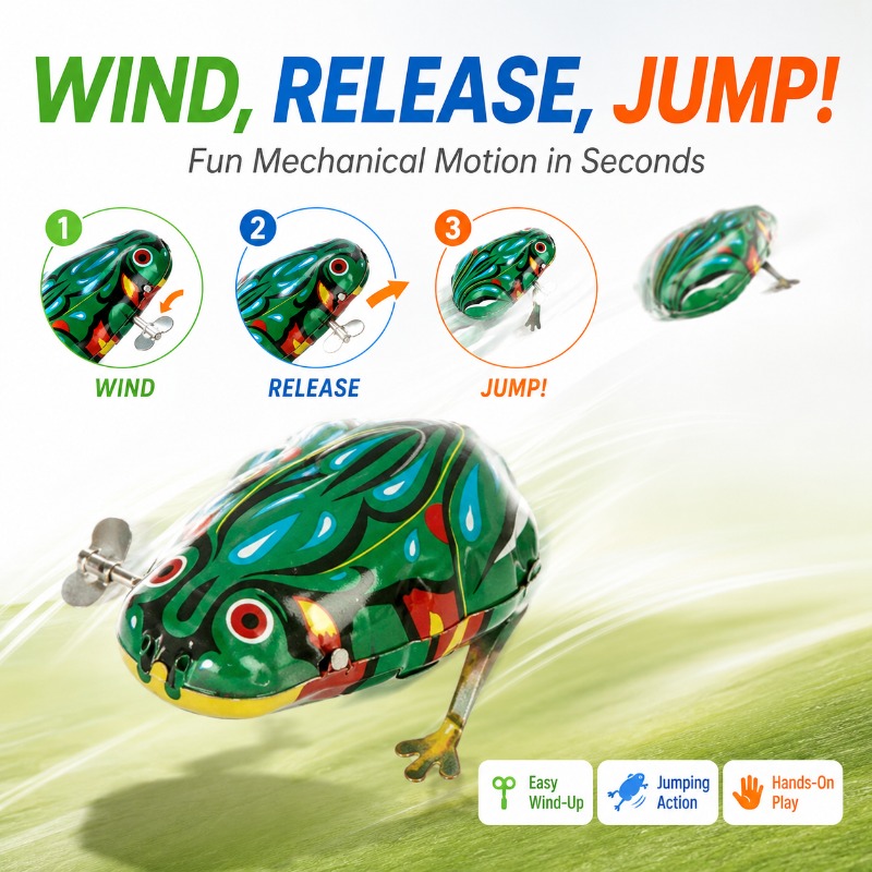 Traditional Wind Up Jumping Fr - Kids Toys Vintage ulasan dan harga