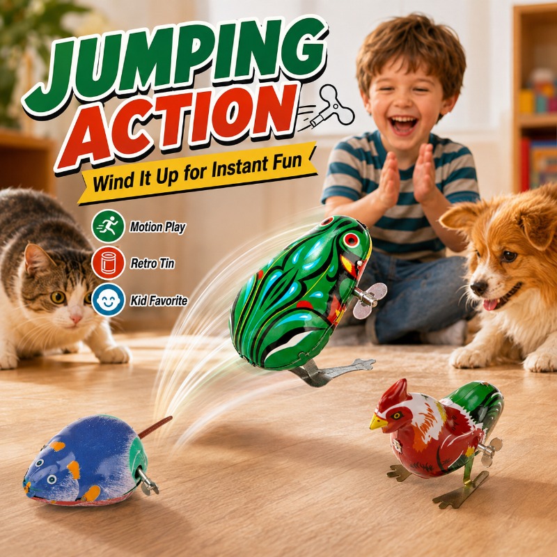 Traditional Wind Up Jumping Fr - Kids Toys Vintage ulasan dan harga