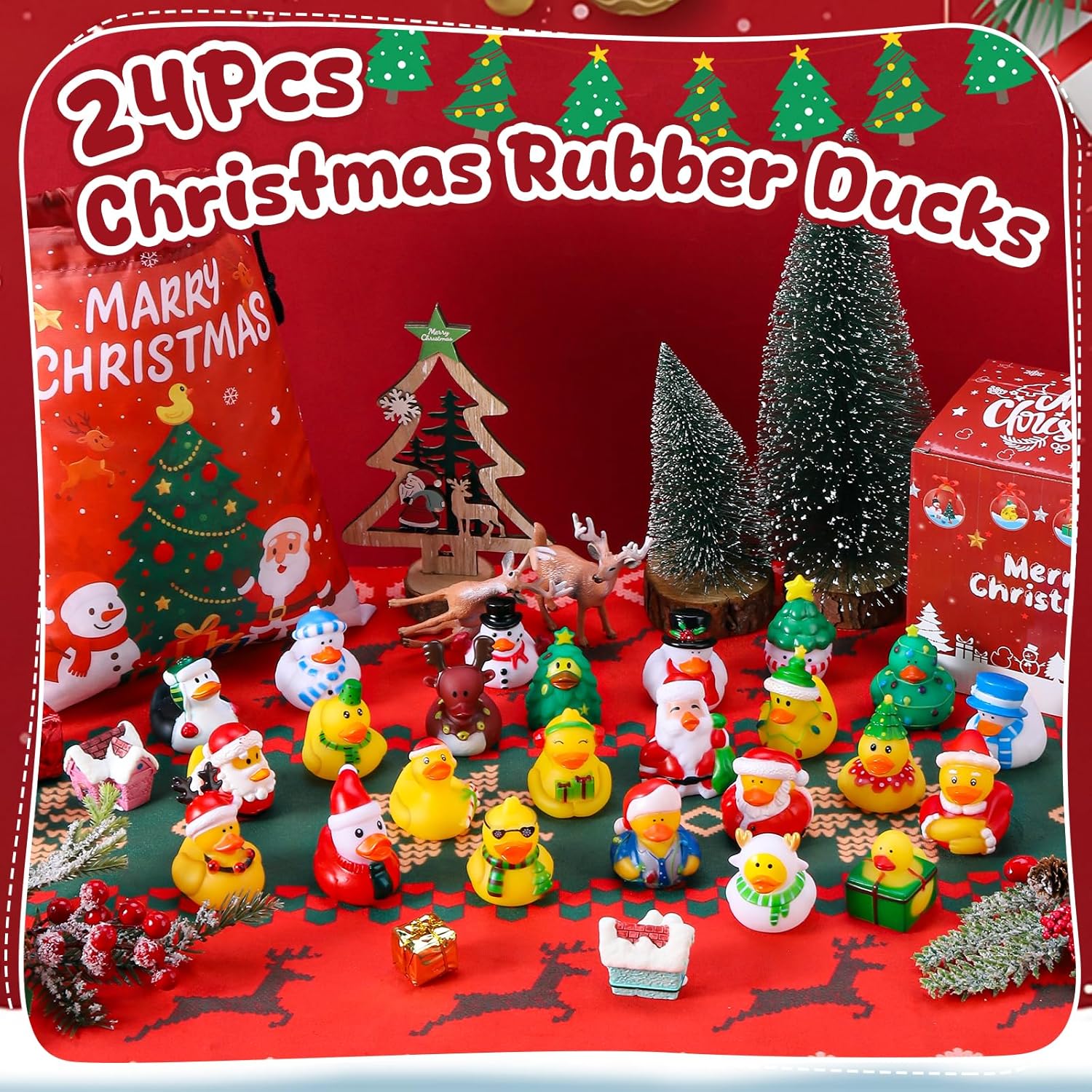 12-100pcs Christmas Rubber Duc - Kids Toys Jeep ulasan dan harga