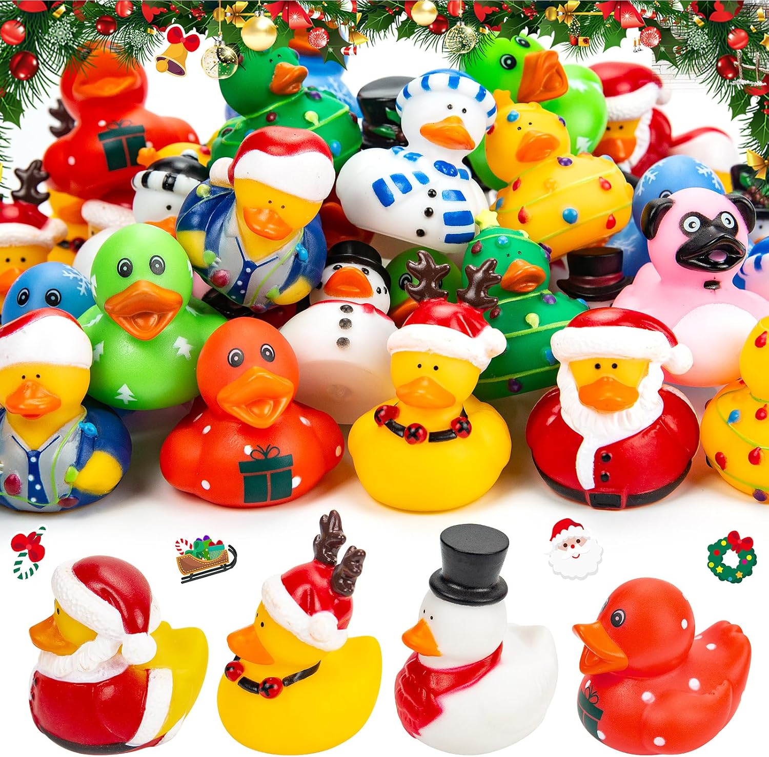 12-100pcs Christmas Rubber Duc - Kids Toys Jeep ulasan dan harga