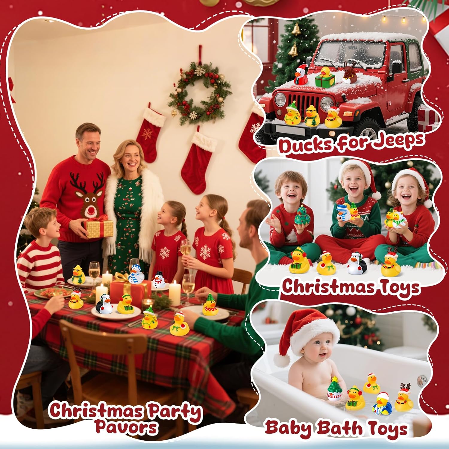12-100pcs Christmas Rubber Duc - Kids Toys Jeep ulasan dan harga