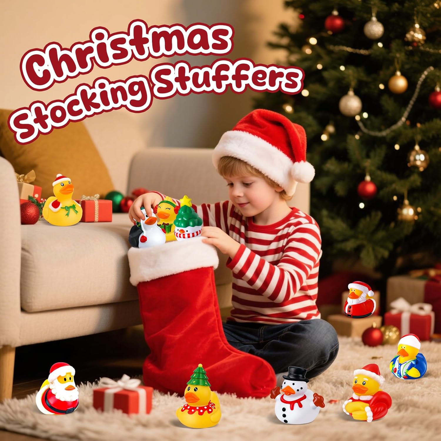 12-100pcs Christmas Rubber Duc - Kids Toys Jeep ulasan dan harga